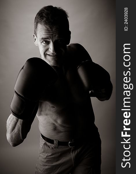 Man Of 50 Years Old  Boxing