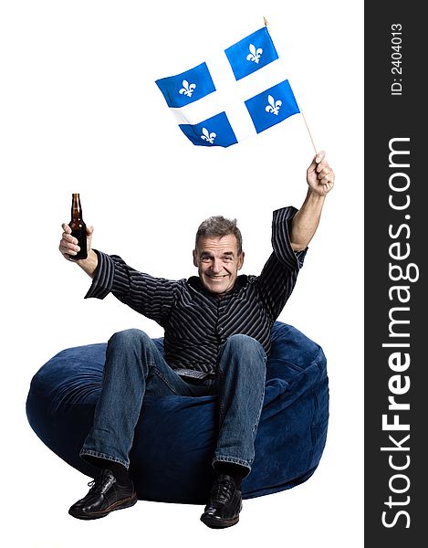 Man With A Quebec Flag