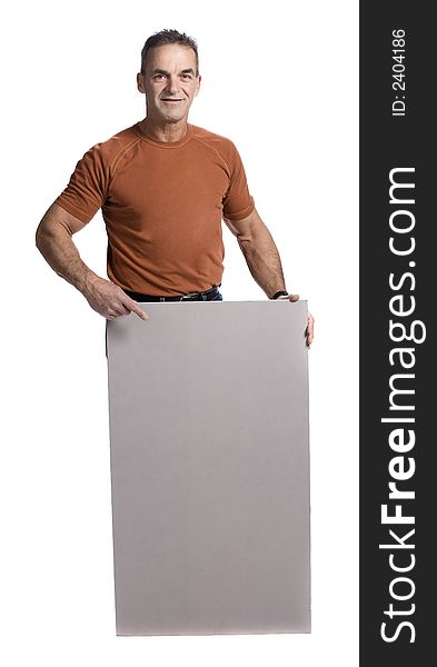 Muscular Man With White Panel