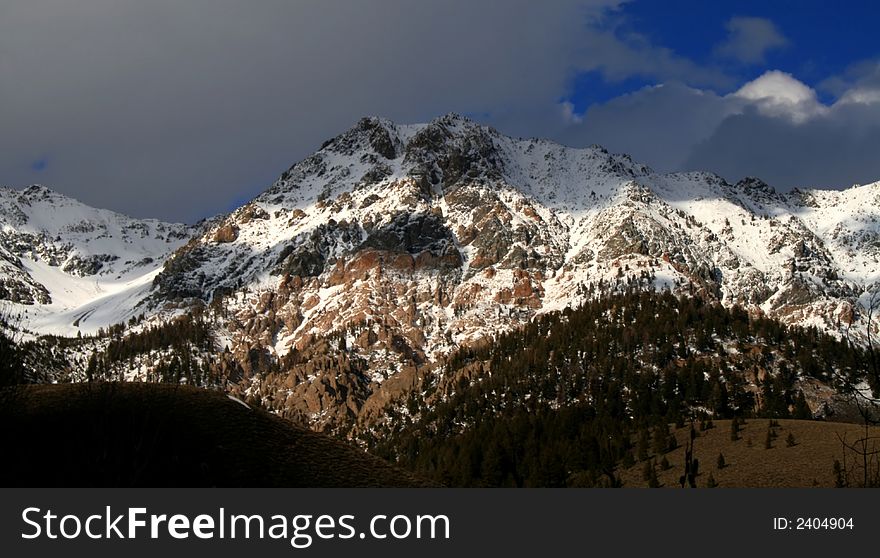 Idaho mountains and spring storm clouds meet. Idaho mountains and spring storm clouds meet