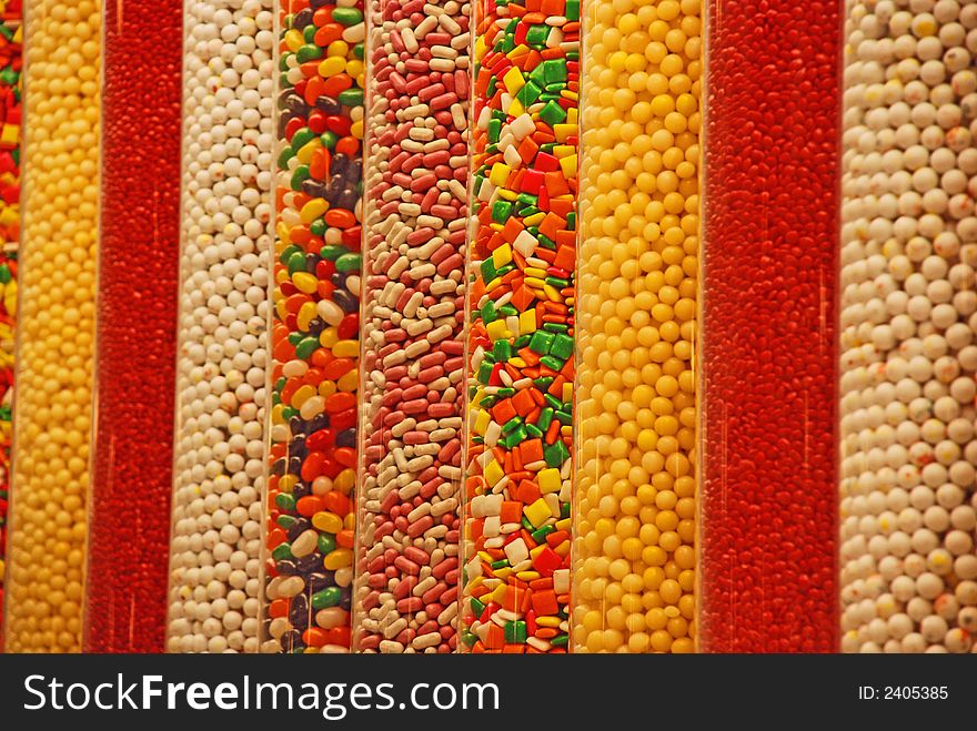 Wall of all sorts of candy. Wall of all sorts of candy