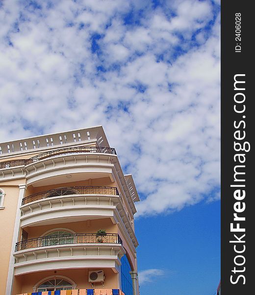 The house and blue sky