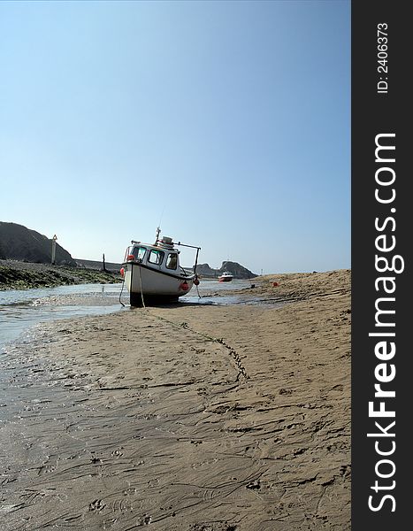 Boat at low tide