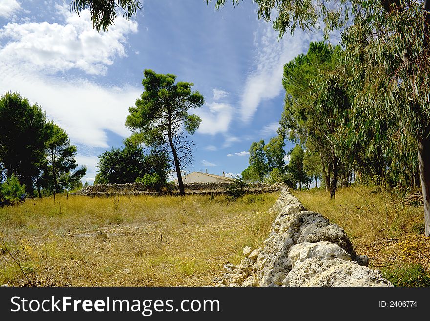 Beutiful county is a characteristic landscape in the sicilian hinterland. Beutiful county is a characteristic landscape in the sicilian hinterland