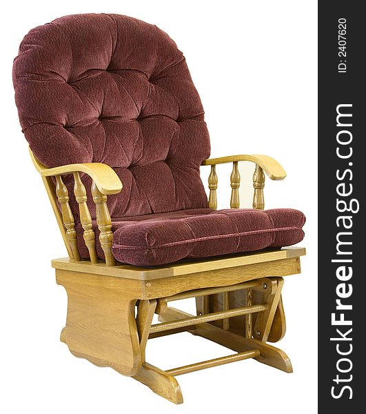 Contemporary Oak Glide Rocking Chair in Tweed Fabric