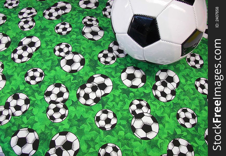 Soccer ball on a fun sport print. Soccer ball on a fun sport print
