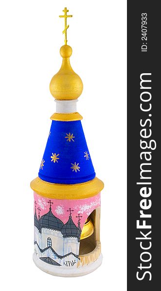 Russian souvenir from Sergiev Posad on a white background. Russian souvenir from Sergiev Posad on a white background
