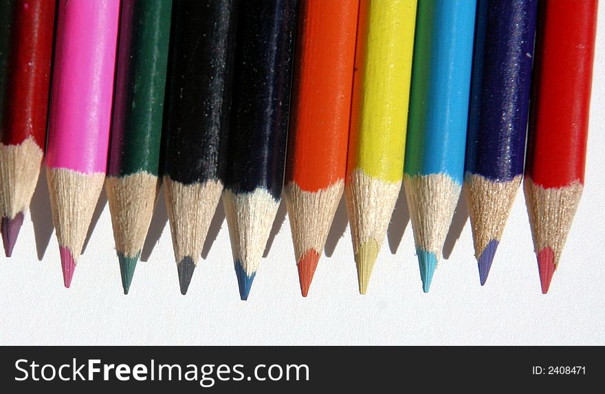 Portrait of lots of coloured pencils, used for art in schools and by all artists.