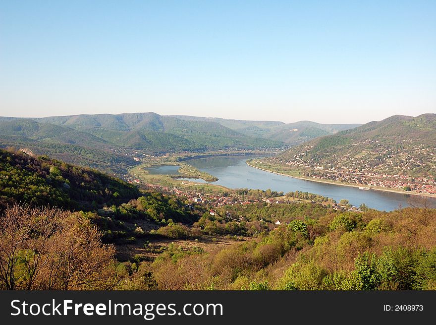 Bend of Danube in Hungary (Visegrad). Bend of Danube in Hungary (Visegrad).