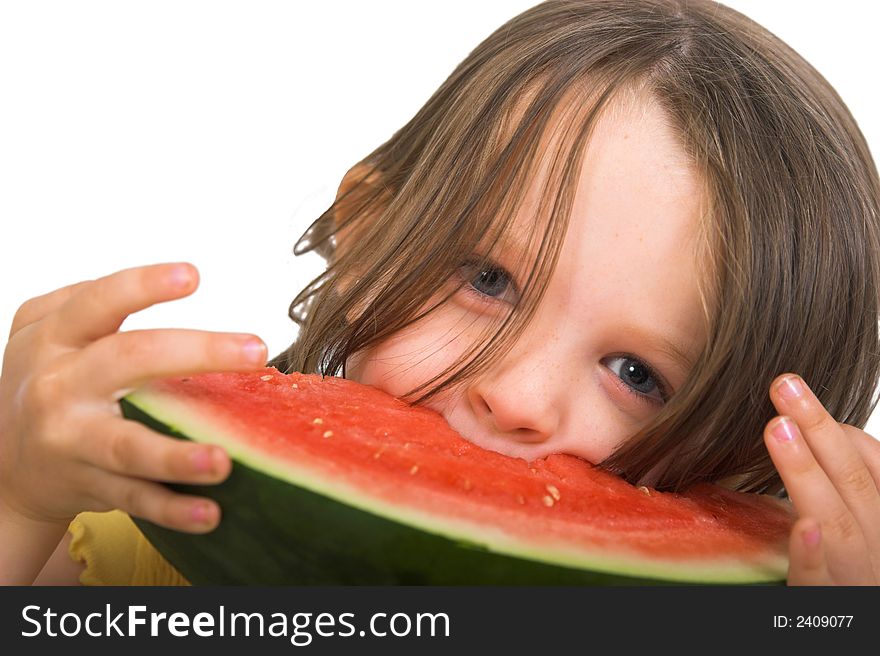 Little Girl With Watermelon