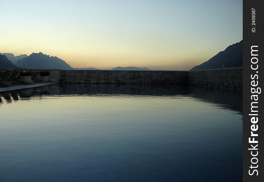 Pool in a private club terrace. Pool in a private club terrace