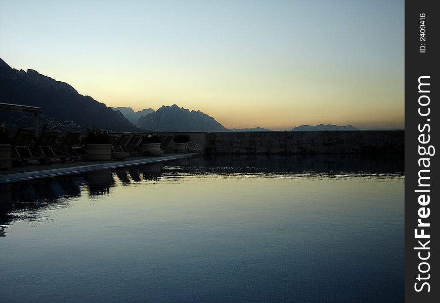 Terrace Pool in a Private Club. Terrace Pool in a Private Club