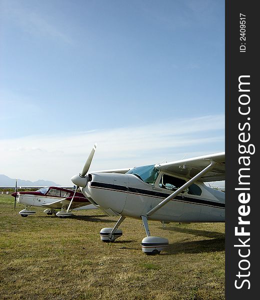 Some old planes on grass. Some old planes on grass