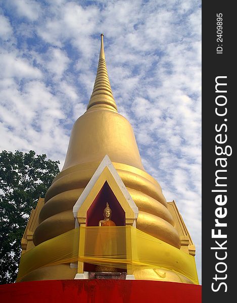 From Nakhon Sawan, golden pagoda on the hill in Thailand. From Nakhon Sawan, golden pagoda on the hill in Thailand