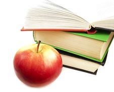 Books And Apple Stock Photography Books And Apple Stock Photography