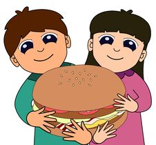 Kids Big Burger Royalty Free Stock Photos Kids Big Burger Royalty Free Stock Photos