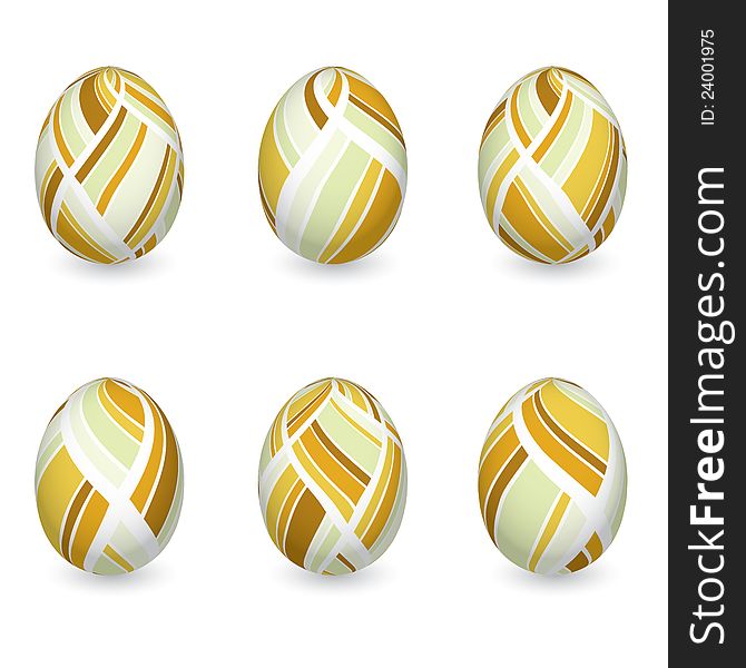 Set of colorful easter eggs, vector illustration