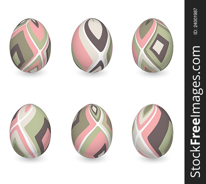 Set of colorful easter eggs, vector illustration