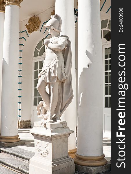 The statue in the ensemble of the Catherine Palace. St. Petersburg, Tsarskoye Selo. Russia. The statue in the ensemble of the Catherine Palace. St. Petersburg, Tsarskoye Selo. Russia