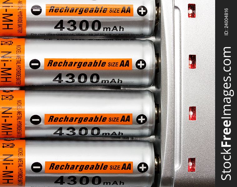 AA batteries rechargeable in accumulator charger