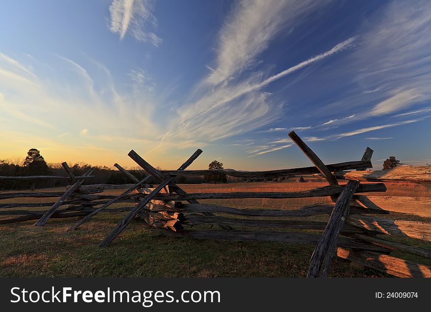 Rural Peaceful Scenery With Deep Blue Sky