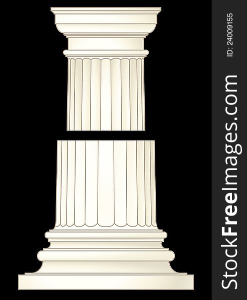 Drawing of classic column in detail. Drawing of classic column in detail