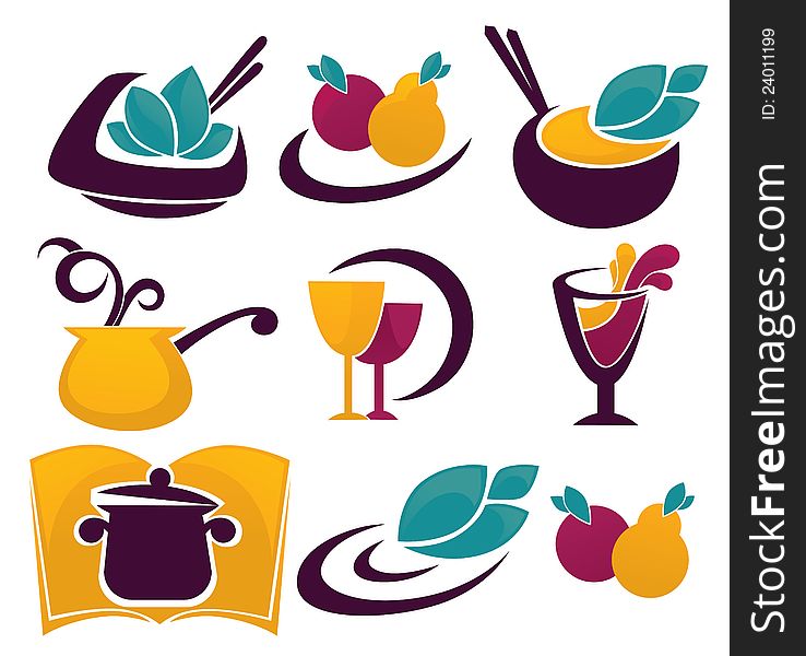 Collection of cooking symbols and icons for your menu. Collection of cooking symbols and icons for your menu