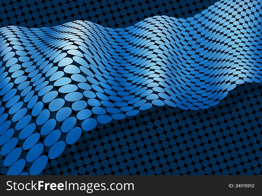 Abstract blue membrane ribbon