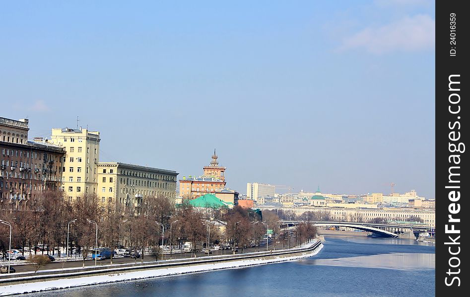 View of the Moscow River from the Big Krasnokholmsky Bridge. View of the Moscow River from the Big Krasnokholmsky Bridge