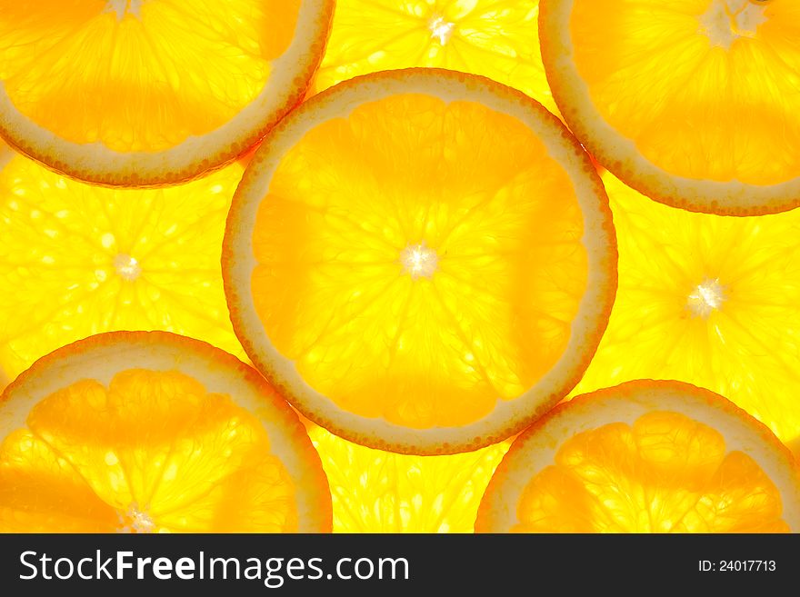 Orange Slices Background / Macro / Back Lit