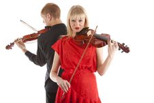 Musicians Playing Violins Stock Photos Musicians Playing Violins Stock Photos