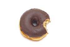 Single Doughnut With Chocolate Icing Royalty Free Stock Photography