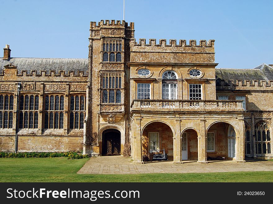 Facade of ancient cistercian monastery, Somerset, England. Facade of ancient cistercian monastery, Somerset, England