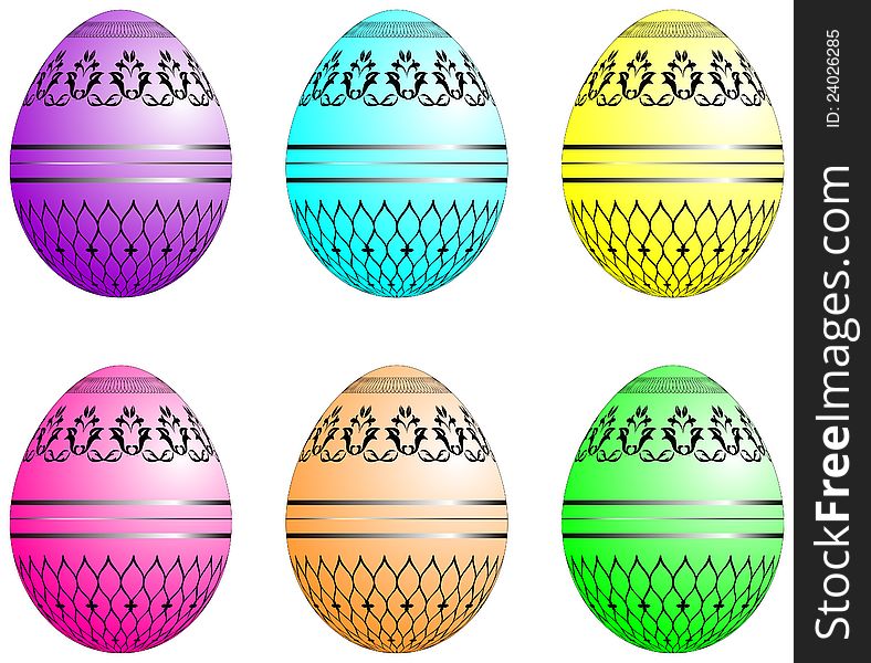 Set of russian eggs vector illustration