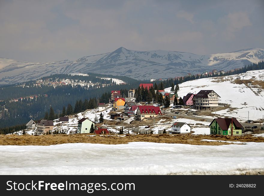 Ranca resort on Transalpina road on top Carpathian mountains in center of Romania. Ranca resort on Transalpina road on top Carpathian mountains in center of Romania