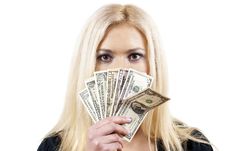 Beautiful Girl Holding Money Stock Photo Beautiful Girl Holding Money Stock Photo