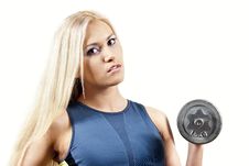 Girl Athlete With Weights Stock Images Girl Athlete With Weights Stock Images