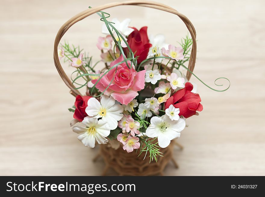 Dry flowers in a basket