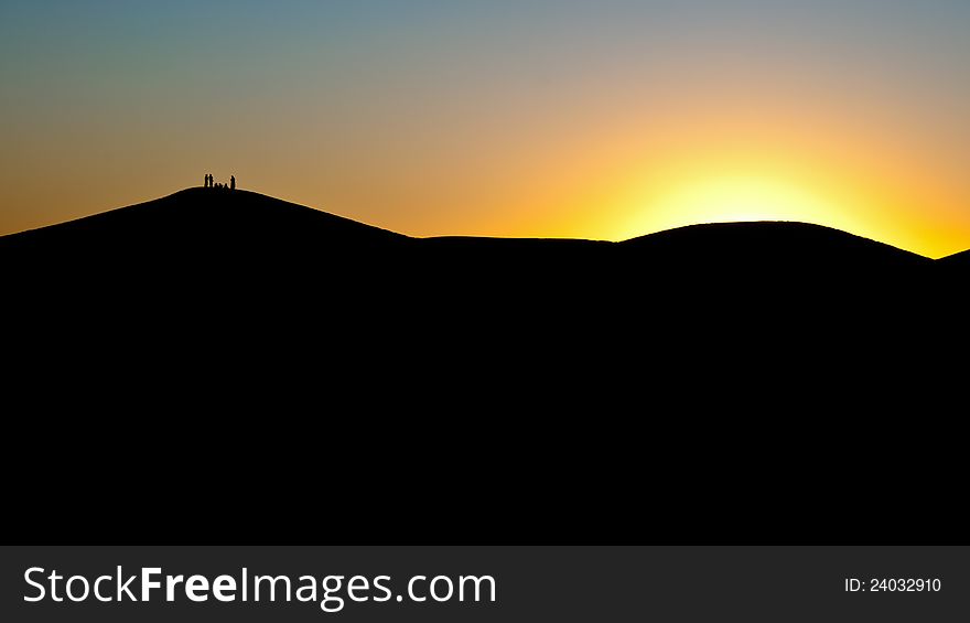 Sand dunes at sunset, Erg Chigaga, Morocco. Sand dunes at sunset, Erg Chigaga, Morocco