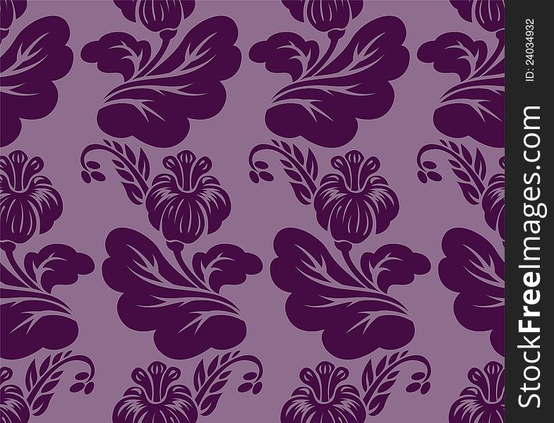 Seamless background with a beautiful violet floral ornaments. Seamless background with a beautiful violet floral ornaments