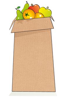 Cute Fruit Paper Bag Stock Image Cute Fruit Paper Bag Stock Image