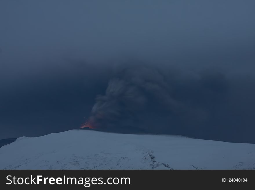 Erupting Of Valcano