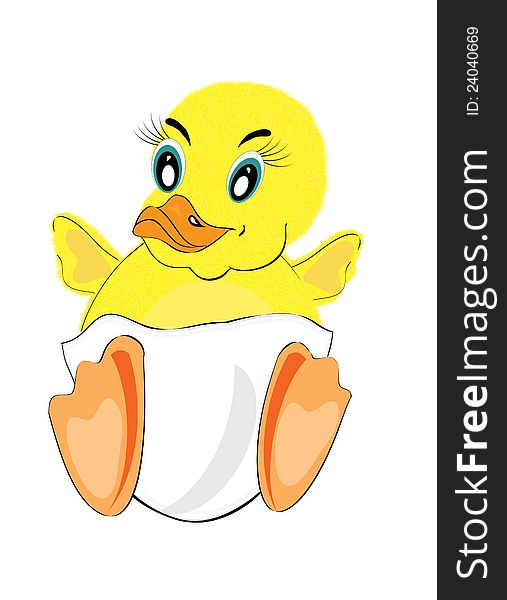 Funny painted duckling