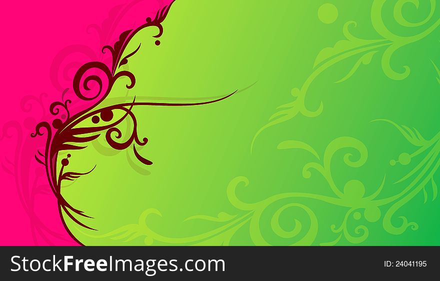 Abstract pink and green flourish background. illustration. Abstract pink and green flourish background. illustration.