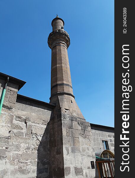 The Minaret of Han Mosque in Kayseri, Turkey. The Minaret of Han Mosque in Kayseri, Turkey.