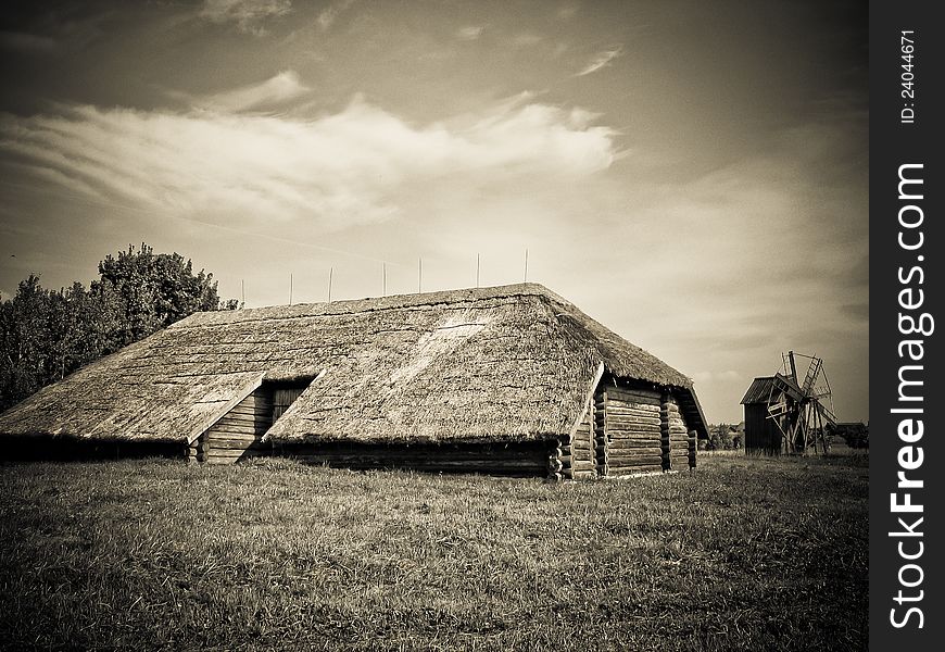 Museum of old rural buildings in the open air, Minsk, Belarus.