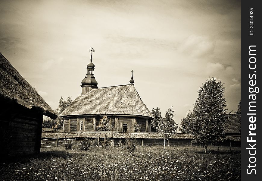 Museum of old rural buildings in the open air, Minsk, Belarus.