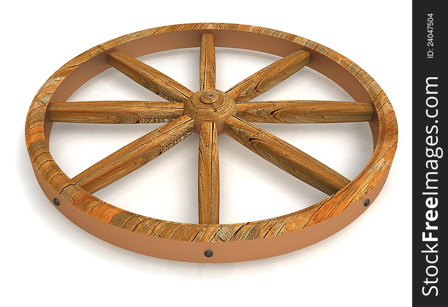The old wheel of the cart element, the concept of the safe way