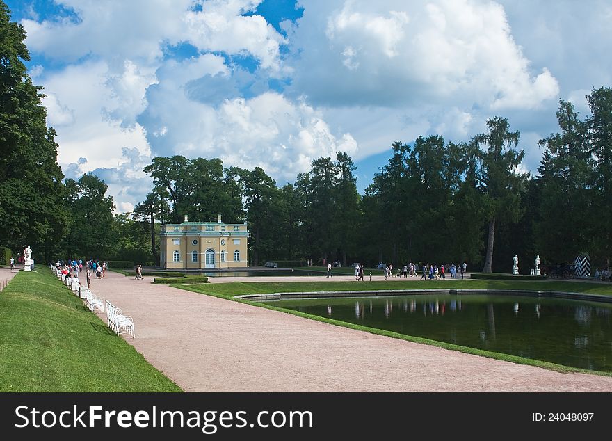 Pavilion By Pond In Catherine Park, Tsarskoye Selo