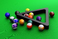 Colorful Pool Balls Over Green Stock Images Colorful Pool Balls Over Green Stock Images
